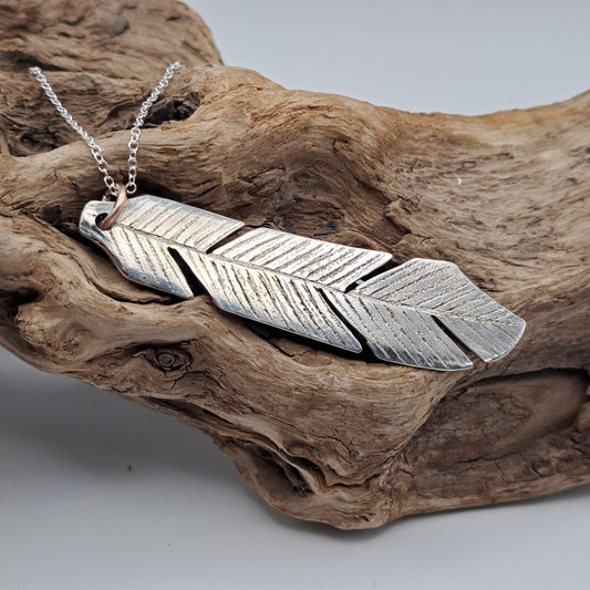 "Feather" Butter Knife Blade Pendant, Vintage Silverware, Butter Knife Pendant