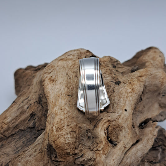 Fortune 1939, Size 10, RARE Vintage Silverware Ring, Spoon Ring