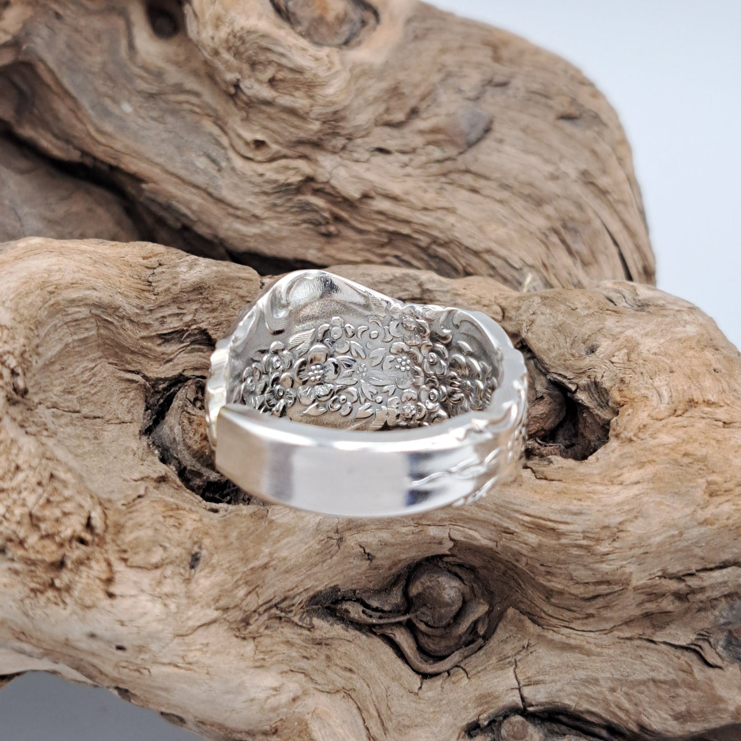 Handmade vintage spoon ring made from Silver Renaissance 1971 silverplate pattern size 12.5