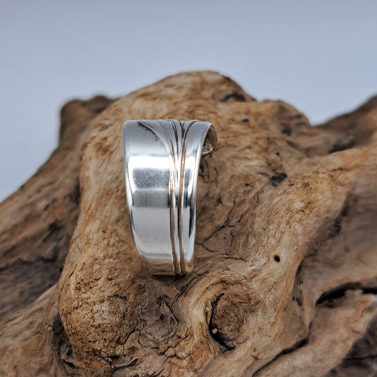Magic Lily 1955, Size 10.25, Vintage Silverware Ring, Spoon Ring