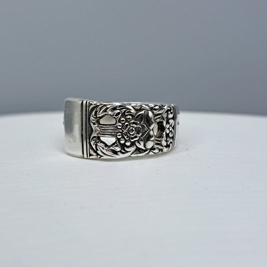Coronation 1936, Size 8.5, Vintage Silverware Ring, Spoon Ring