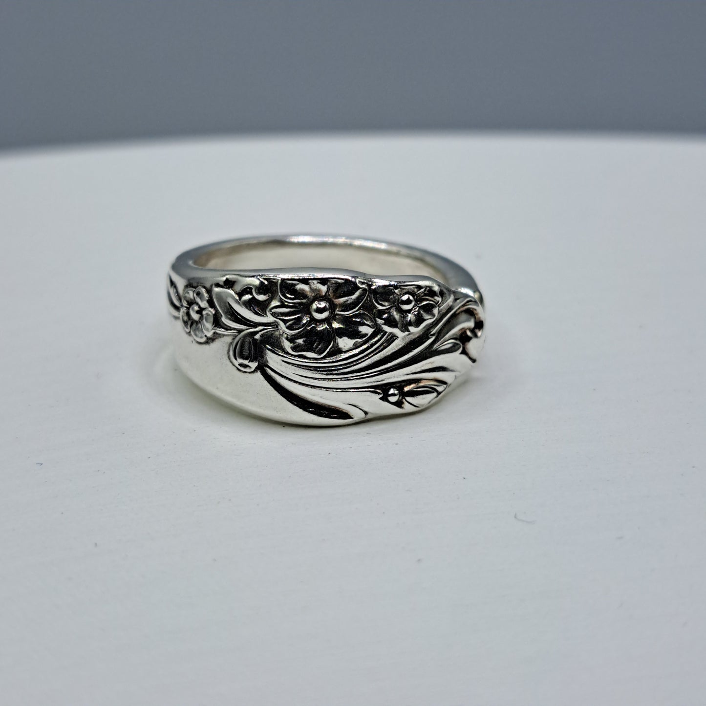 Evening Star 1950, Size 8.75, HARD TO FIND Vintage Silverware Ring, Spoon Ring