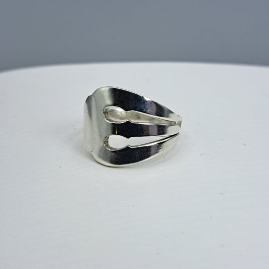 Cocktail Fork, Size 10.5, Vintage Silverware Ring, Cocktail Fork Ring