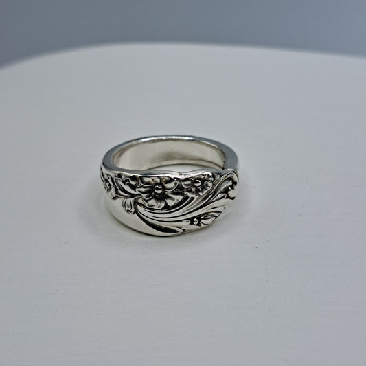 Evening Star 1950, Size 8.25, HARD TO FIND Vintage Silverware Ring, Spoon Ring