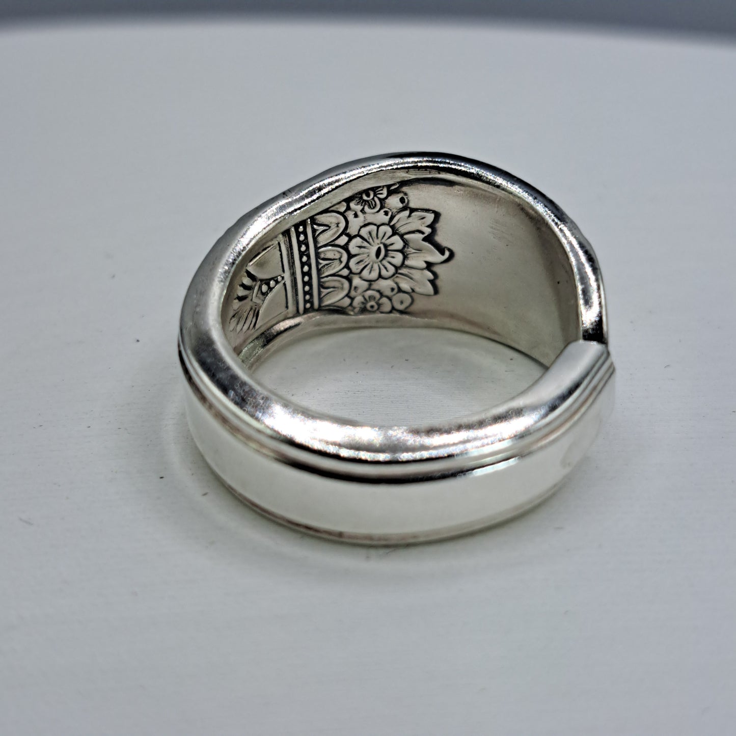 First Love 1937, Size 8.5, Vintage Silverware Ring, Spoon Ring