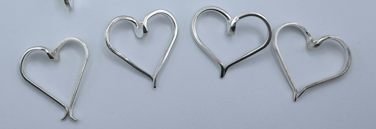 Handmade vintage heart silverware necklace made from silverplated fork tines