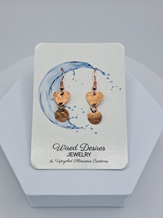 Dainty Copper Penny Earrings