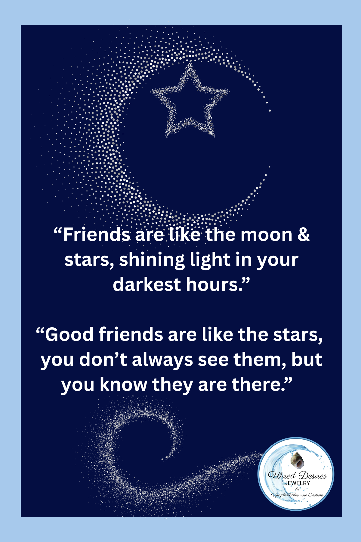 Friends Fork Tine Crescent Moon necklace/keychain