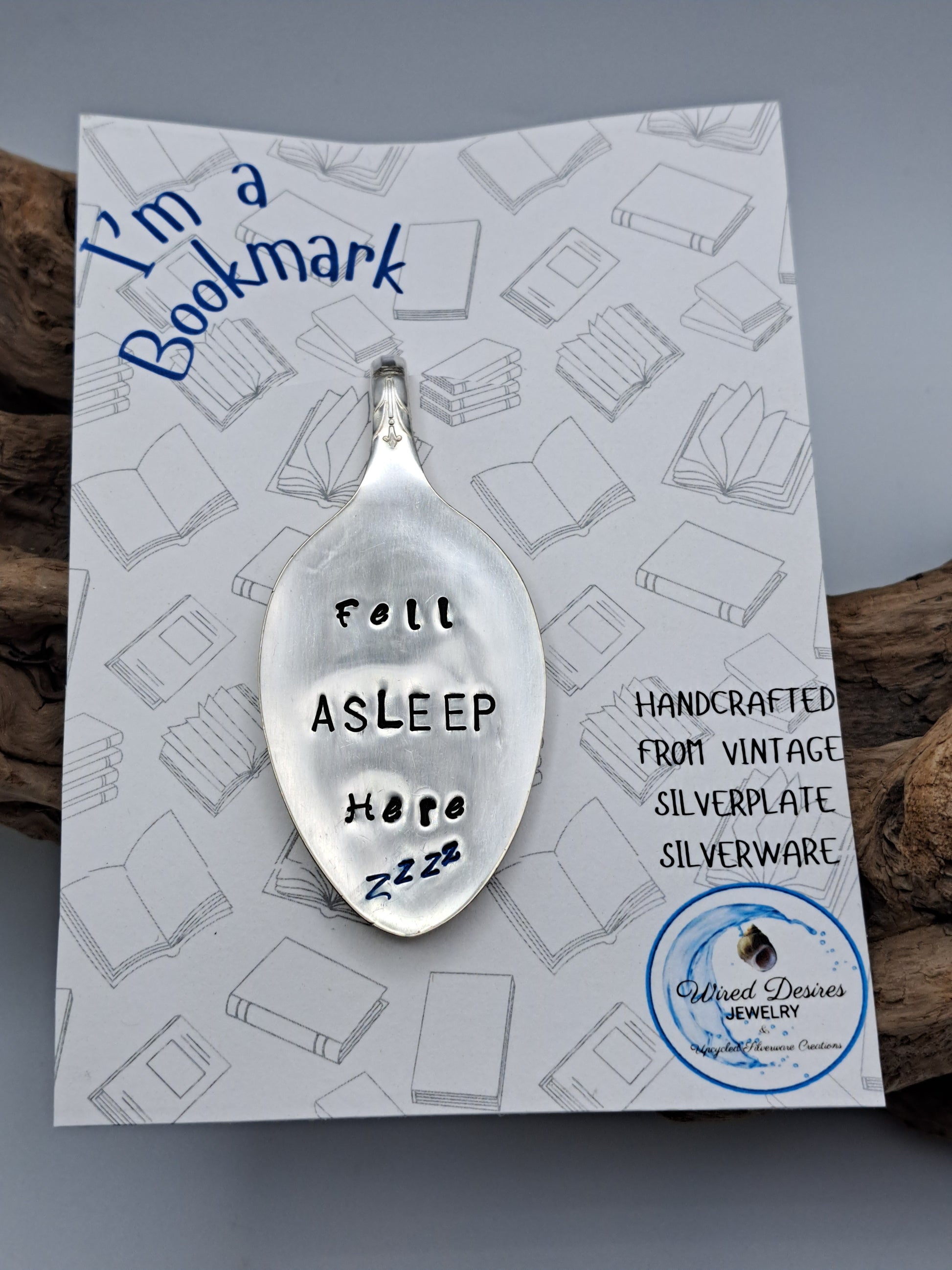 Handmade Vintage Spoon Bookmarks with hand-stamped expressions 