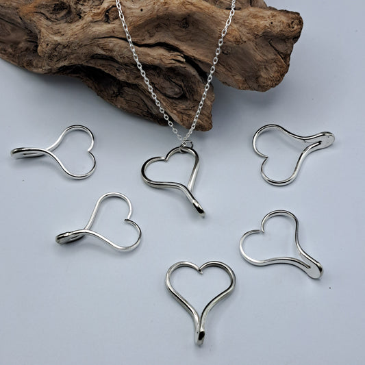 Heart Pendant, Version 1, Fork Tines Necklace, Vintage Silverware