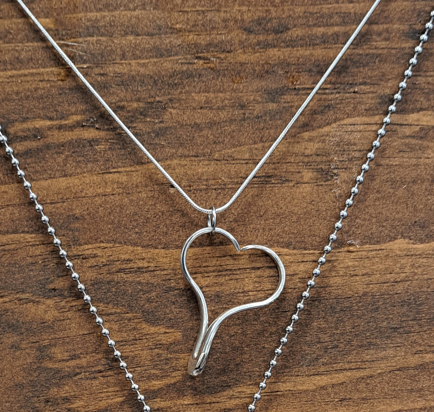 Heart Pendant, Version 1, Fork Tines Necklace, Vintage Silverware
