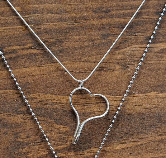 Heart Pendant, Version 1, Fork Tines Necklace, Vintage Silverware