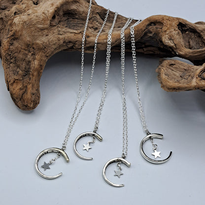 Friends Fork Tine Crescent Moon necklace/keychain