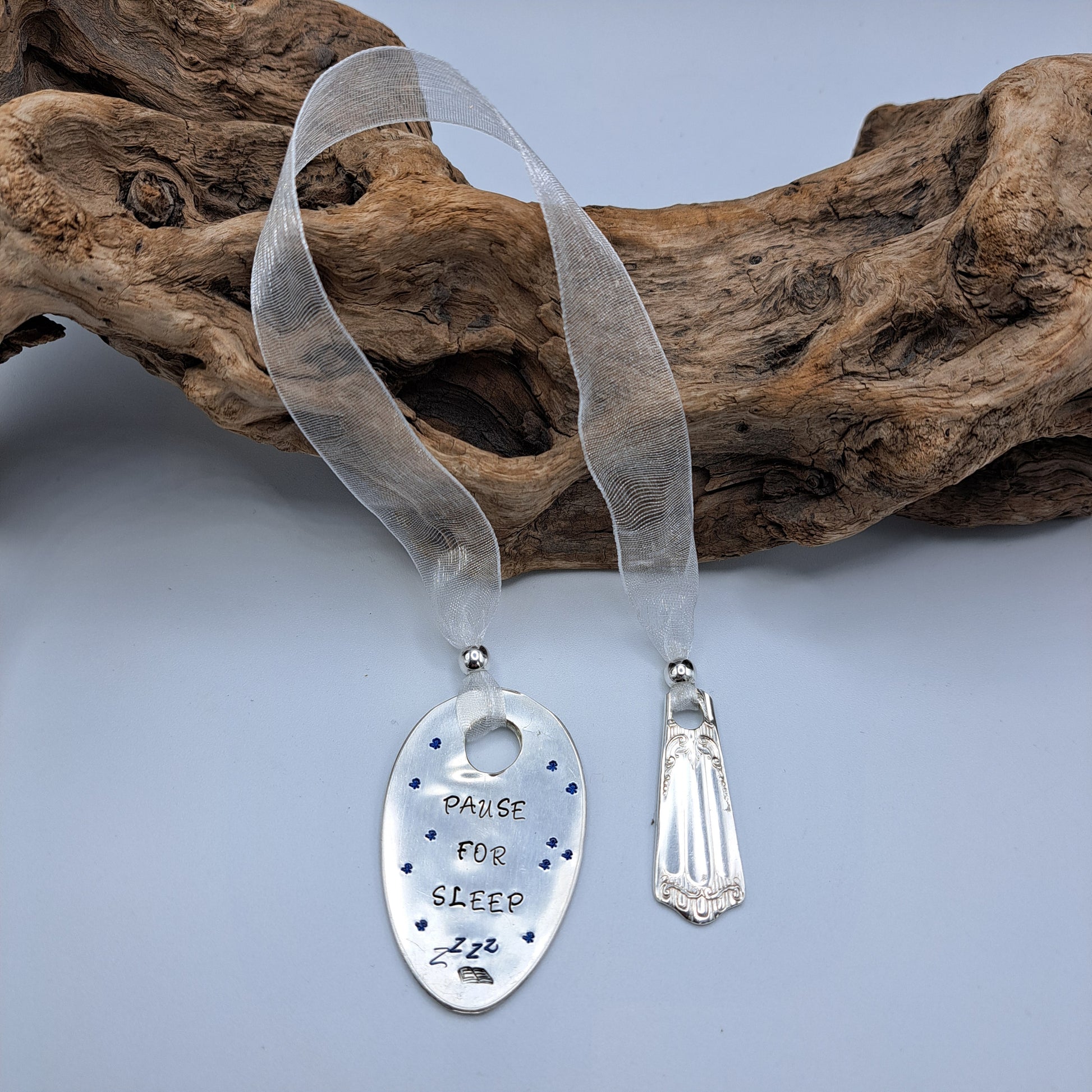 Handmade Vintage Spoon Bookmarks with hand-stamped expressions 