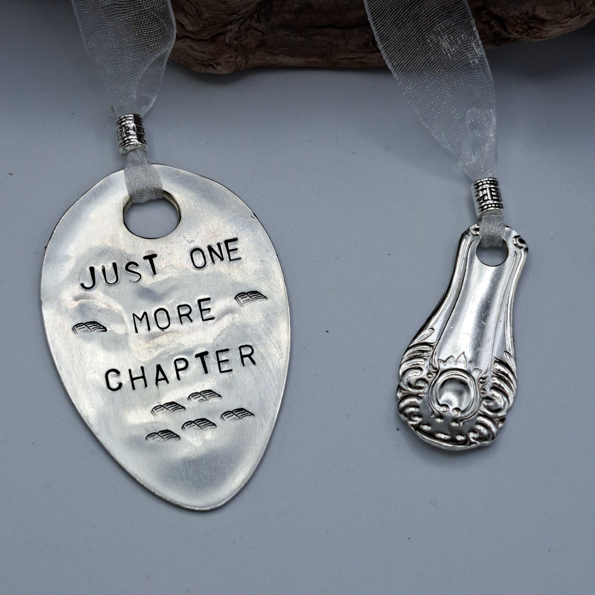 Handmade Vintage Spoon Bookmarks with hand-stamped expressions 