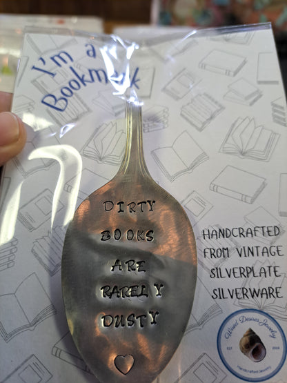Handmade Vintage Spoon Bookmarks with hand-stamped expressions 