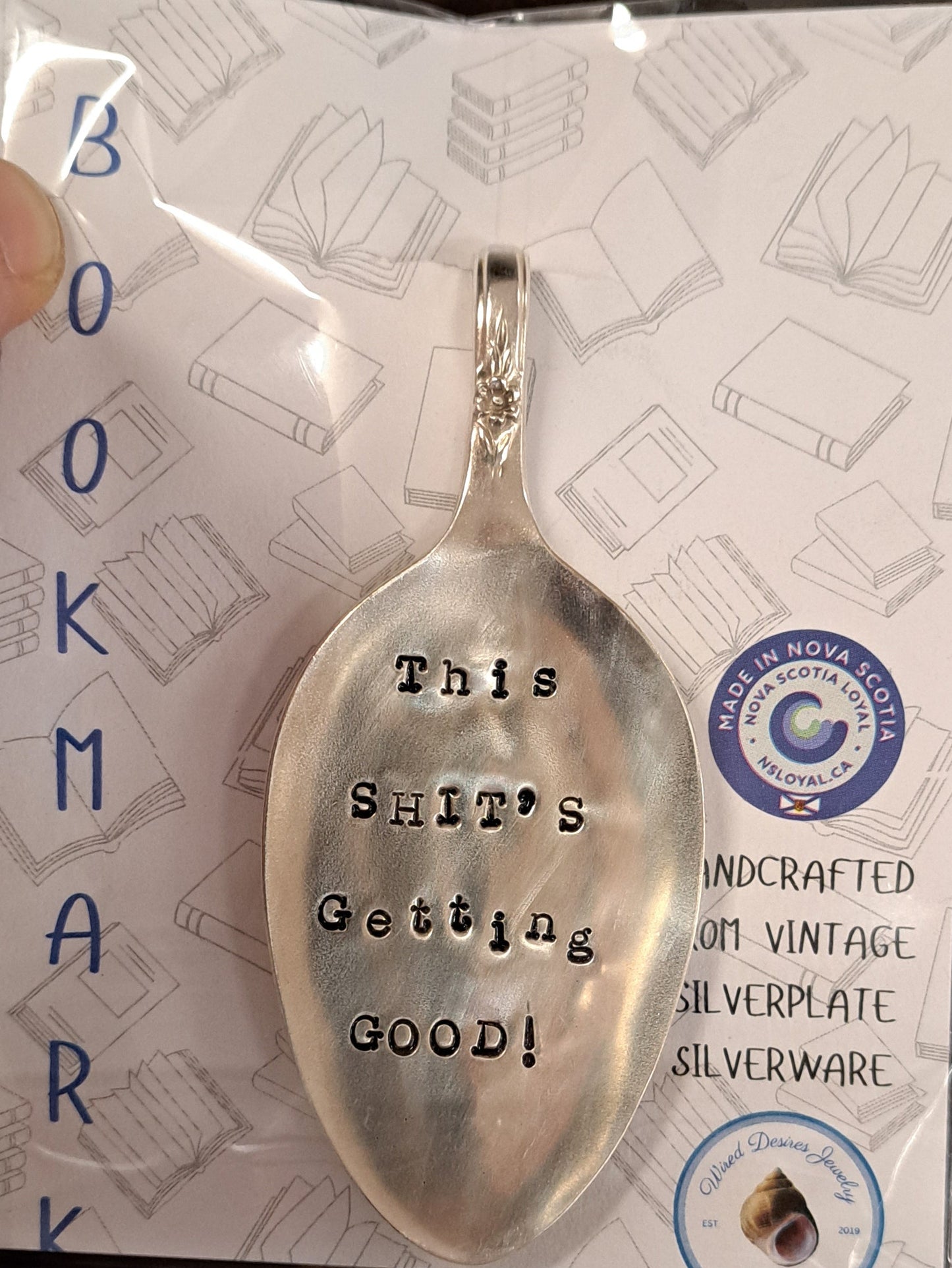 Handmade Vintage Spoon Bookmarks with hand-stamped expressions 