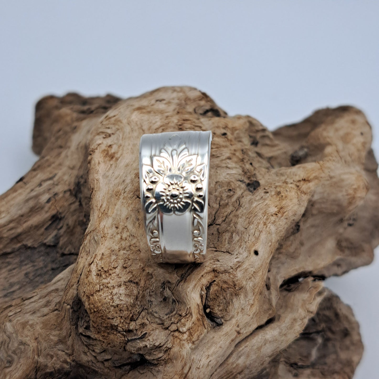 La Rose 1938, Size 9.75, Vintage Silverware Ring, Spoon Ring