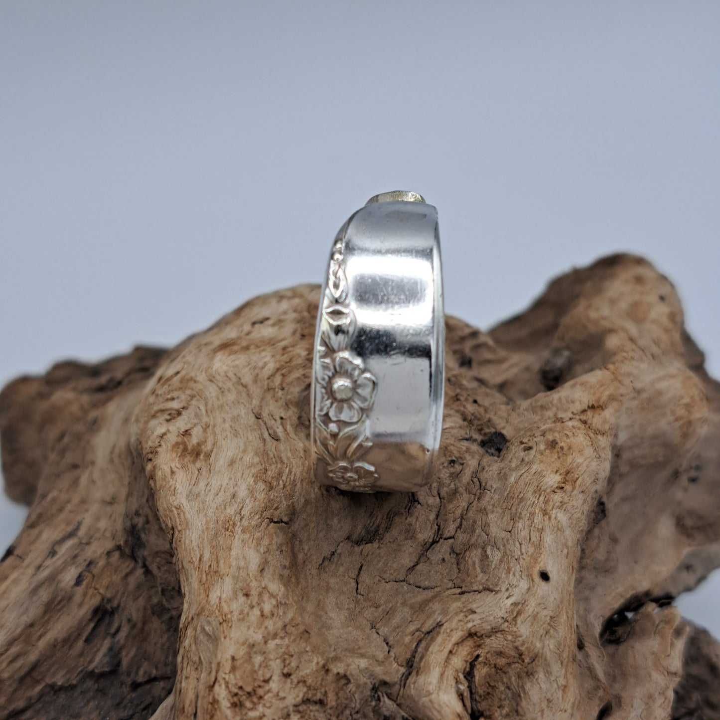 Lilac Time 1957, Size 13, Vintage Silverware Ring, Spoon Ring