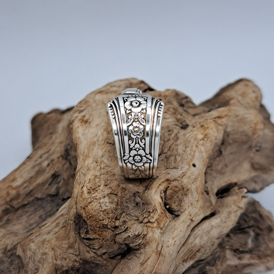 Fortune 1939, Size 10, RARE Vintage Silverware Ring, Spoon Ring