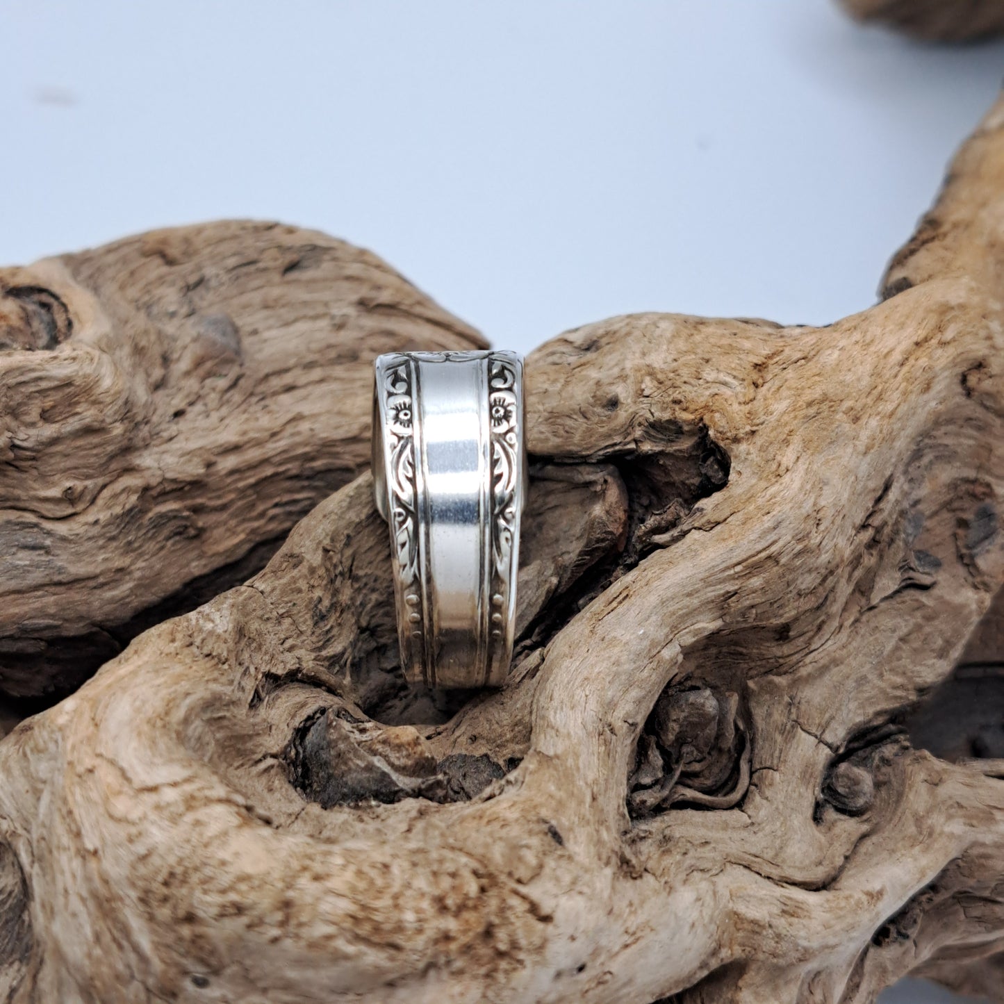 La Rose 1938, Size 10, Vintage Silverware Ring, Spoon Ring