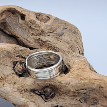 La Rose 1938, Size 10, Vintage Silverware Ring, Spoon Ring