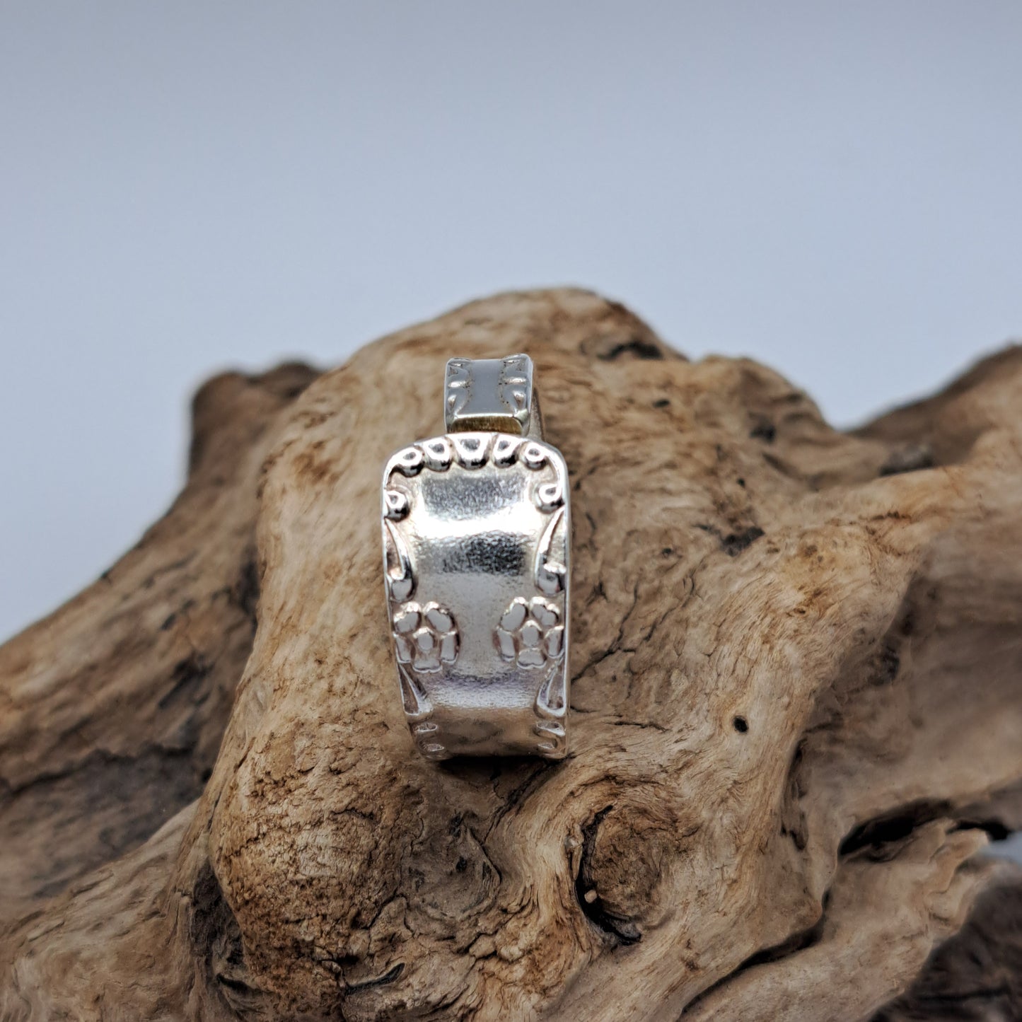 Made in USSR, Size 11, Vintage Silverware Ring, Spoon Ring