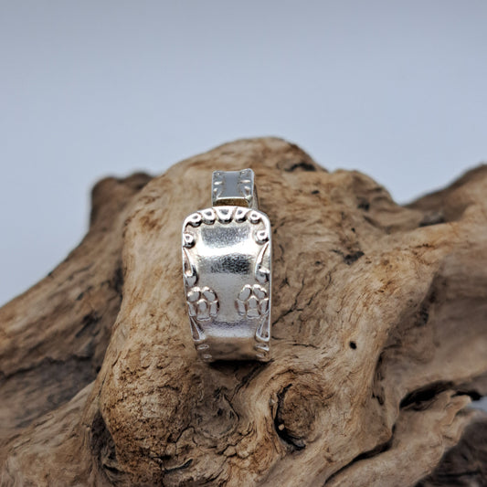 Made in USSR, Size 11, Vintage Silverware Ring, Spoon Ring