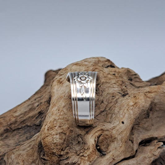 Fortune 1939, Size 8, RARE Vintage Silverware Ring, Spoon Ring