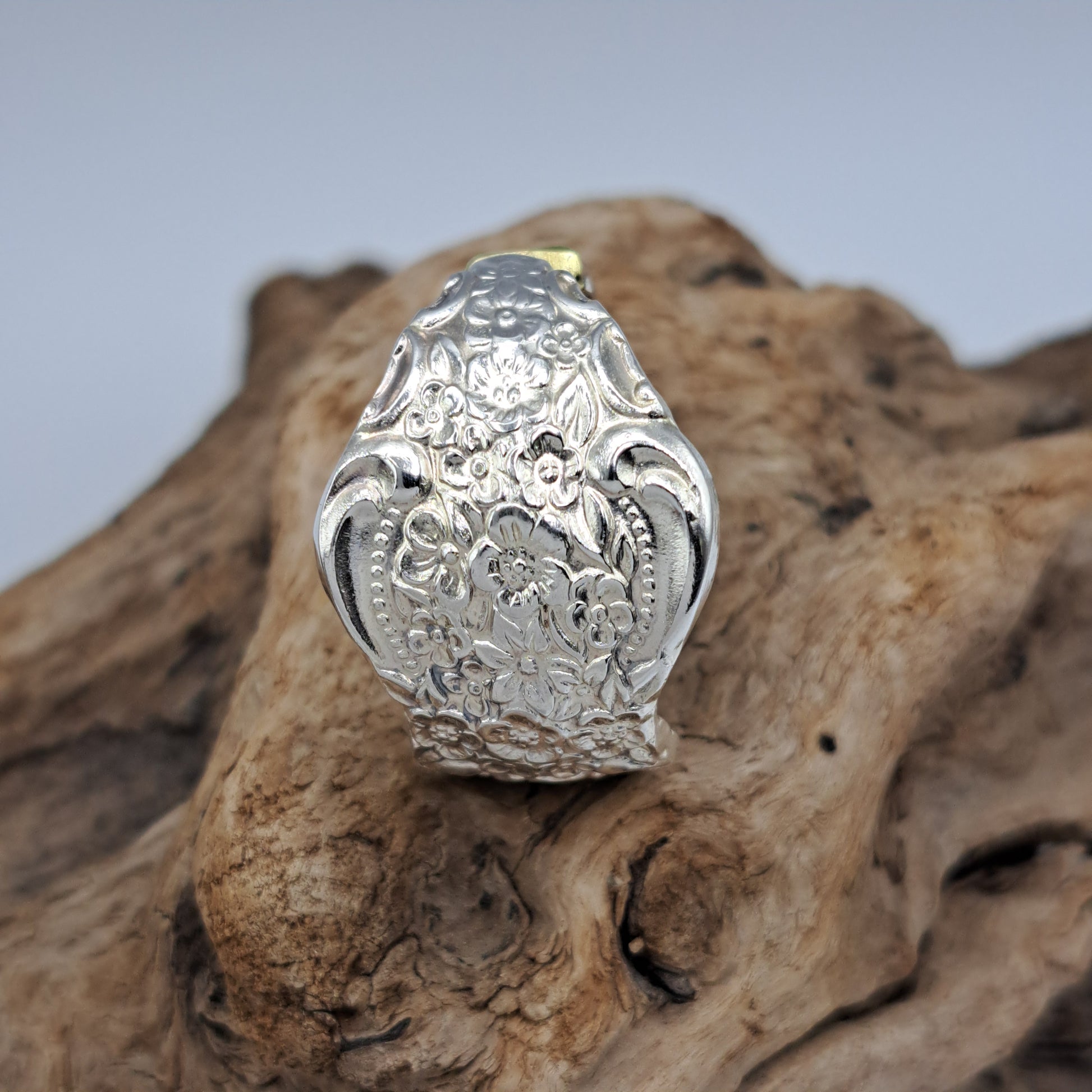 Handmade vintage spoon ring made from Silver Renaissance 1971 silverplate pattern size 12.5