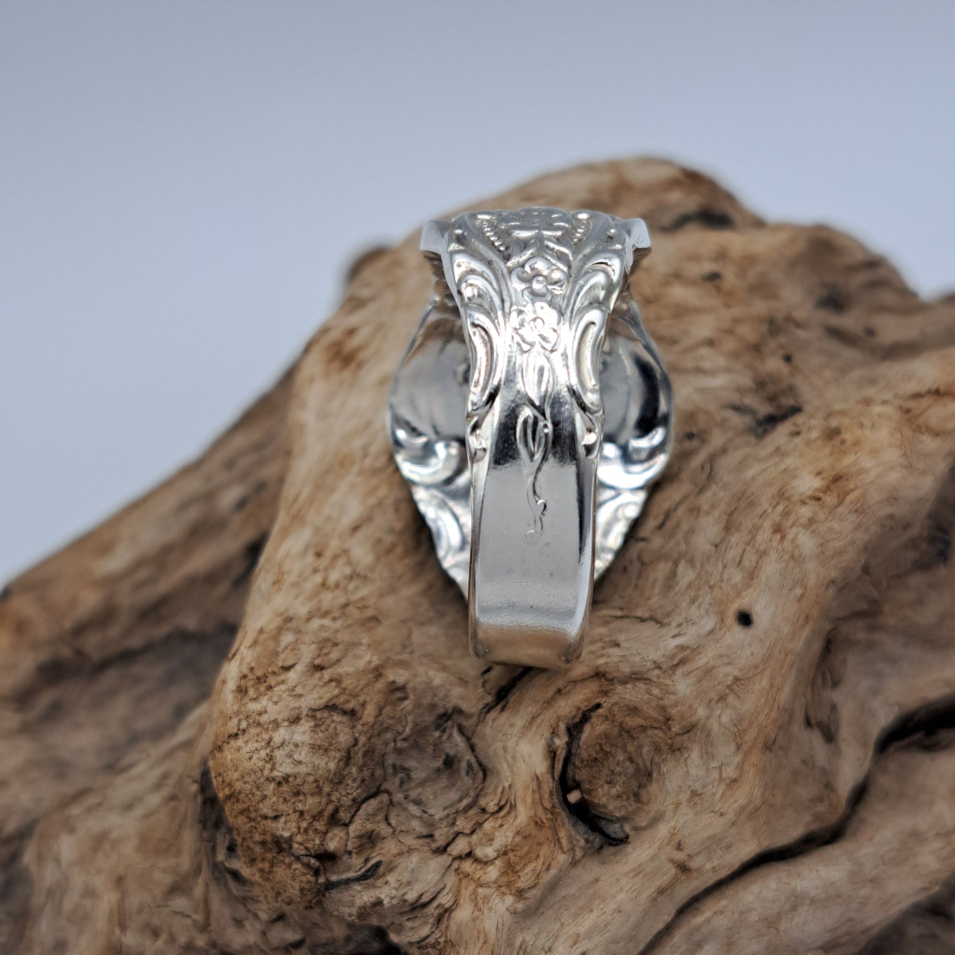 Handmade vintage spoon ring made from Silver Renaissance 1971 silverplate pattern size 12.5