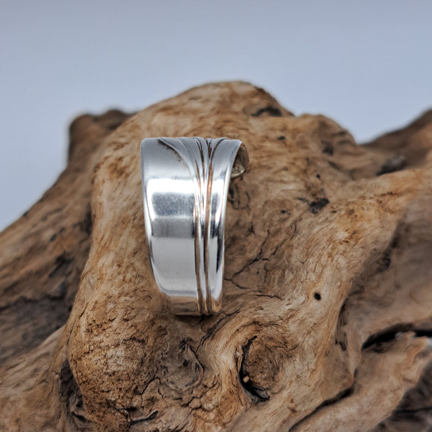 Magic Lily 1955, Size 10.25, Vintage Silverware Ring, Spoon Ring