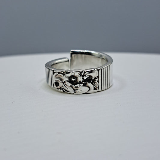 Morning Star 1948, Size 8.25, Vintage Silverware Ring, Spoon Ring