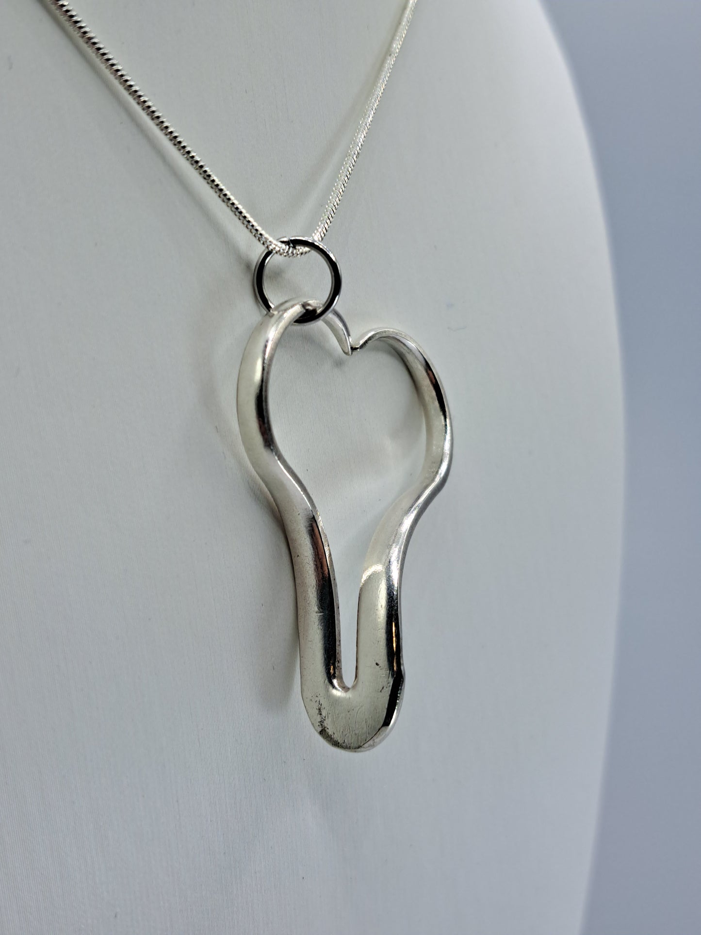 Heart Pendant, Version 1, Fork Tines Necklace, Vintage Silverware
