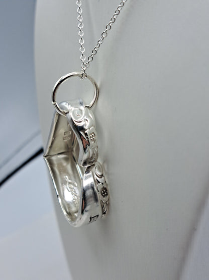 Floating Heart, "Let Them", Leilani 1961, Vintage Silverware Necklace