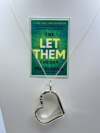 Floating Heart, "Let Them", Leilani 1961, Vintage Silverware Necklace