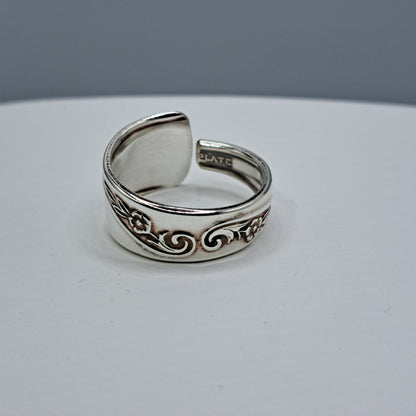 Handmade vintage spoon ring made from Revelation II 1953 silverplate pattern size 12.5