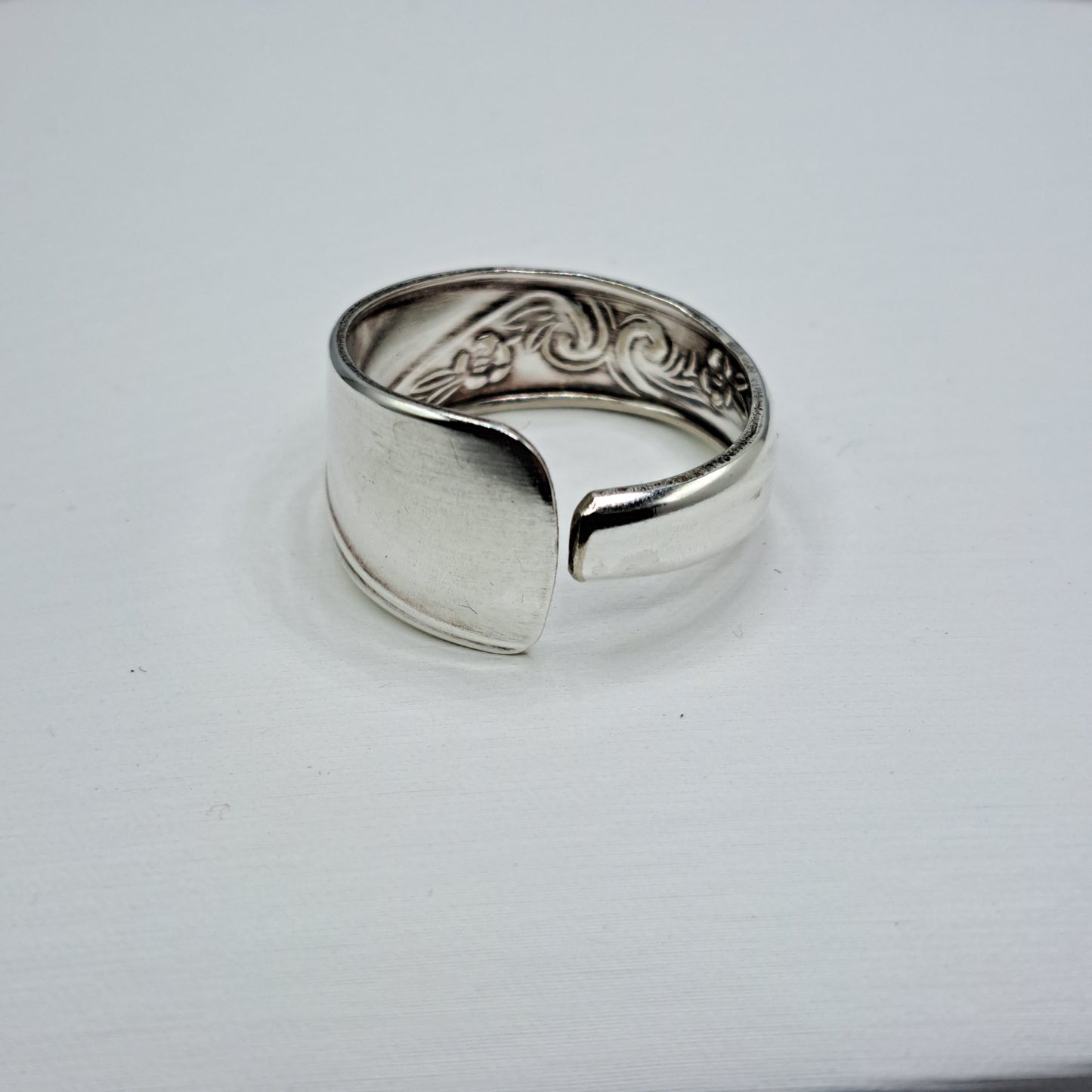 Handmade vintage spoon ring made from Revelation II 1953 silverplate pattern size 12.5