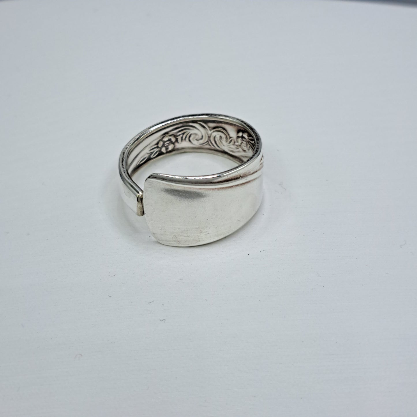 Handmade vintage spoon ring made from Revelation II 1953 silverplate pattern size 12.5