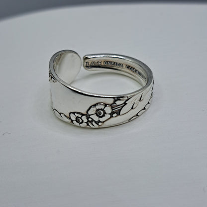 Bridal Wreath 1950, Size 11, HARD TO FIND Vintage Silverware Ring, Spoon Ring
