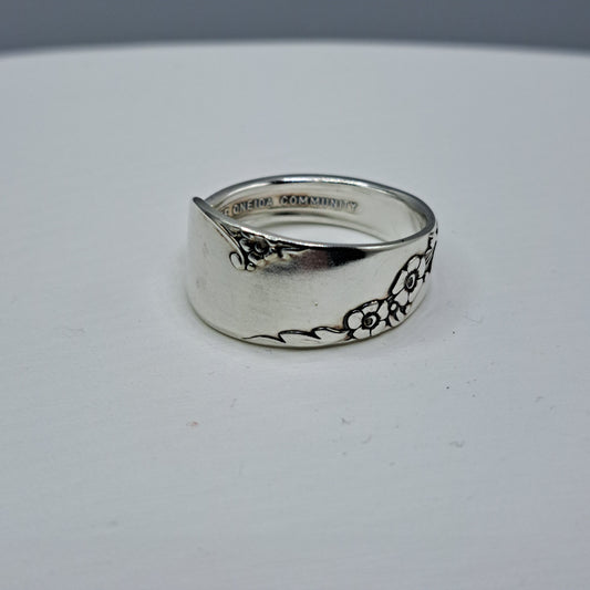 Bridal Wreath 1950, Size 11, HARD TO FIND Vintage Silverware Ring, Spoon Ring