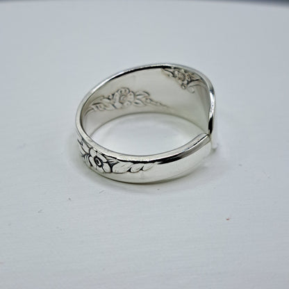 Bridal Wreath 1950, Size 11, HARD TO FIND Vintage Silverware Ring, Spoon Ring