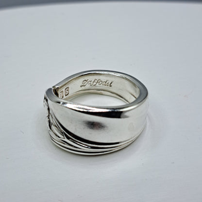 Daffodil 1950, Size 12.25, Vintage Silverware Ring, Spoon Ring