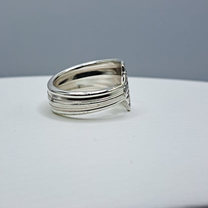 Handmade vintage spoon ring made from Lenox 1933 silverplate pattern size 9.75