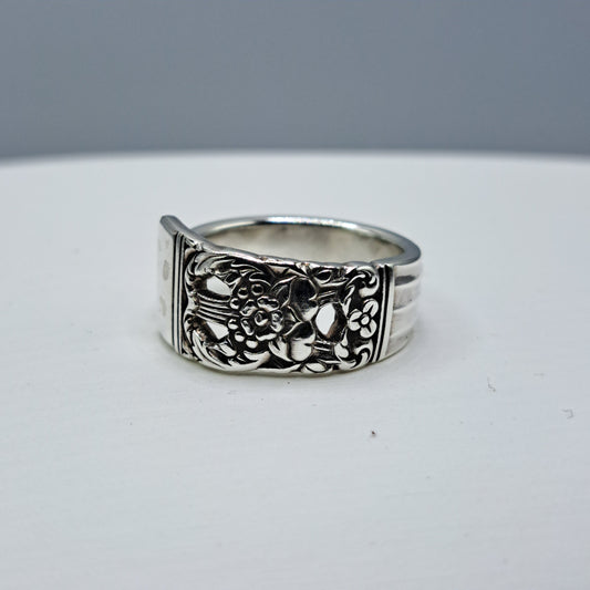 Coronation 1936, Size 8.5, Vintage Silverware Ring, Spoon Ring