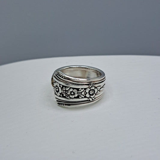 Fortune 1939, Size 7.5, RARE Vintage Silverware Ring, Spoon Ring