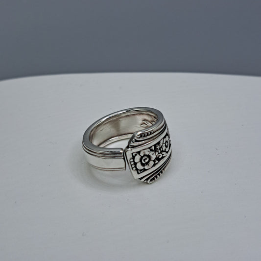 Fortune 1939, Size 7.5, RARE Vintage Silverware Ring, Spoon Ring