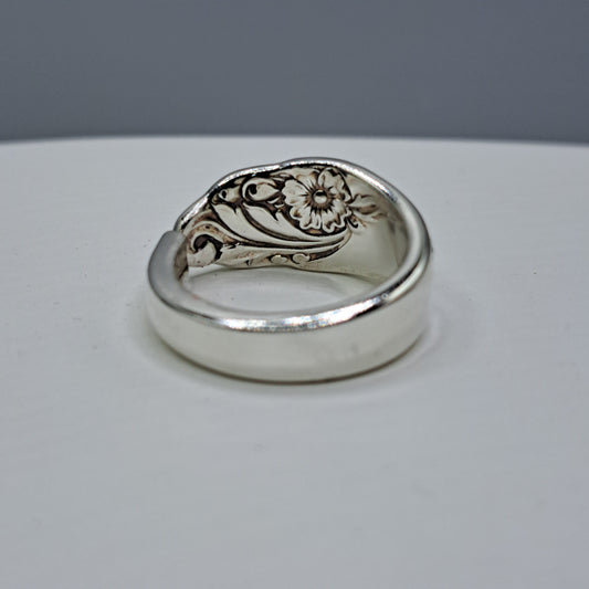 Evening Star 1950, Size 8.75, HARD TO FIND Vintage Silverware Ring, Spoon Ring