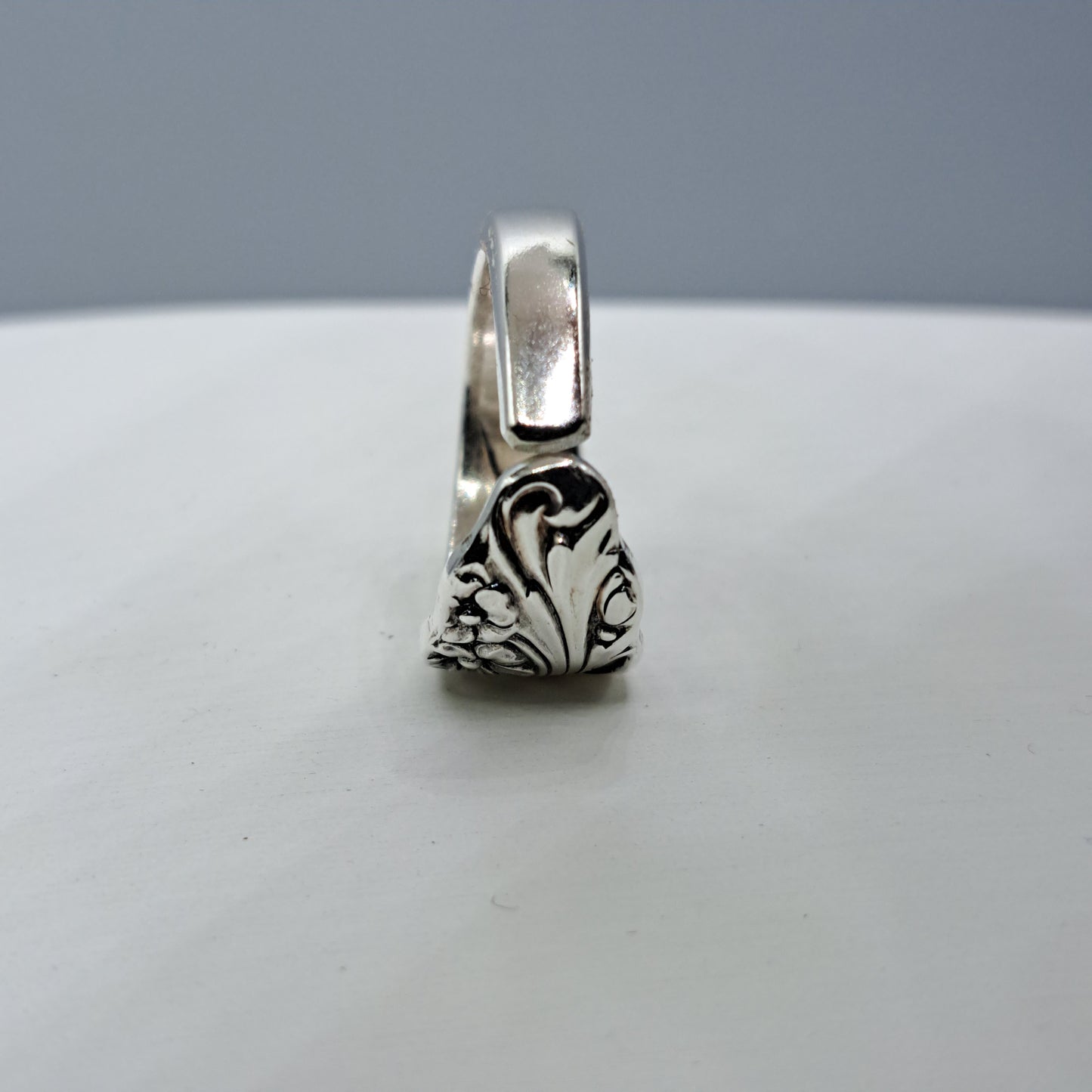 Evening Star 1950, Size 8.75, HARD TO FIND Vintage Silverware Ring, Spoon Ring