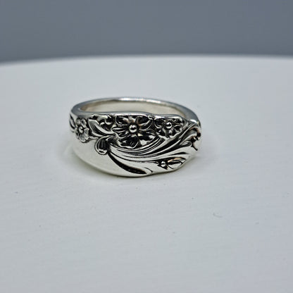 Evening Star 1950, Size 8.75, HARD TO FIND Vintage Silverware Ring, Spoon Ring